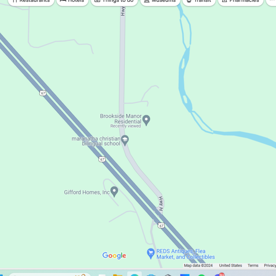 Map to Brookside Manor